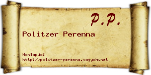 Politzer Perenna névjegykártya